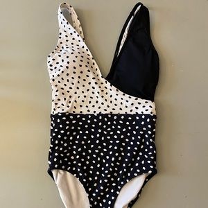 Lands End black and white one piece